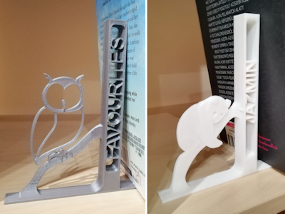 Egyedi 3D nyomtatott névvel, szöveggel ellátott könyvtámaszok