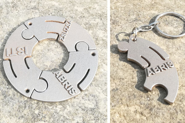 Custom family keychains - 3D printed
