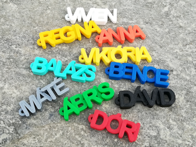 Perosnalised 3D Printed Keychains with Names, Letters